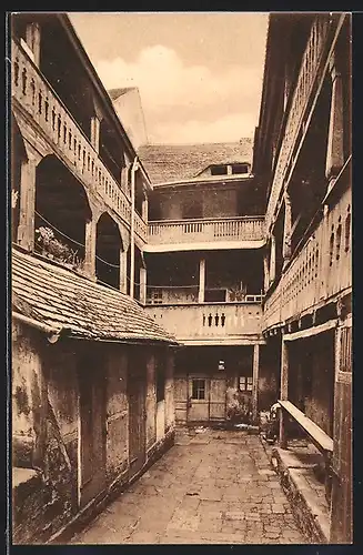 AK Meissen, Alter Hof in der Burggasse, Strassenpartie