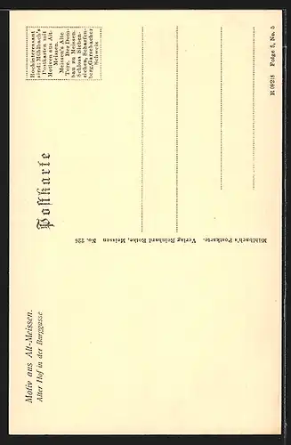 AK Meissen, Alter Hof in der Burggasse, Strassenpartie