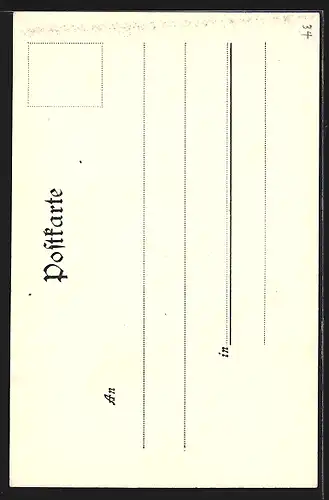 Künstler-AK Tübingen, Strassen-Eingang in die Bachgasse