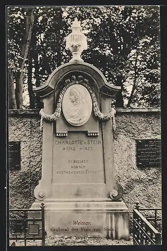 AK Weimar, Grabmal der Frau von Stein
