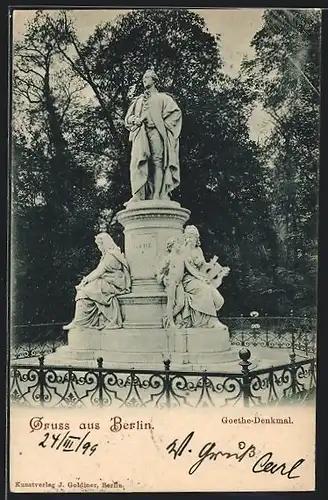 AK Berlin, Göthedenkmal mit Engeln