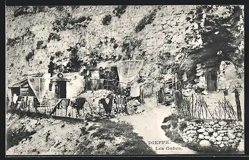 AK Dieppe, Les Gobes, Höhlenwohnung