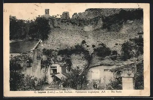 AK Luynes, Les rochers, Habitations troglodytes, Höhlenwohnung