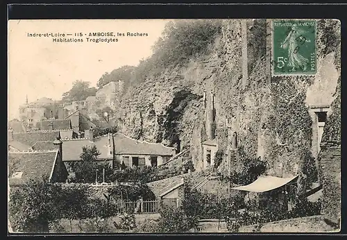 AK Amboise, Les Rochers, Habitations Troglodytes, Höhlenwohnungen