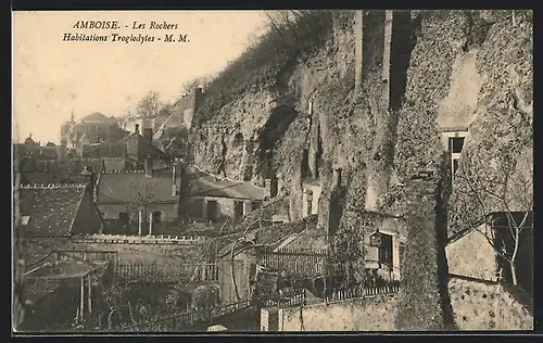 AK Amboise, Les Rochers, Habitations Troglodytes, Höhlenwohnungen