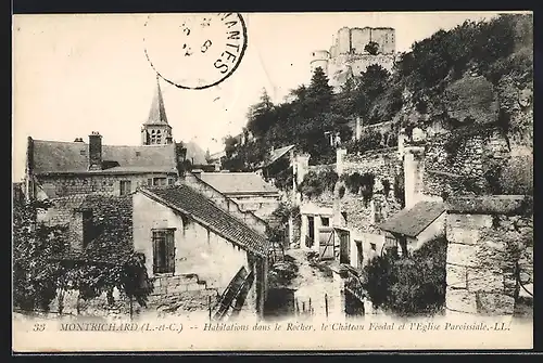 AK Montrichard, Habitations dans le rocher, le Chateau