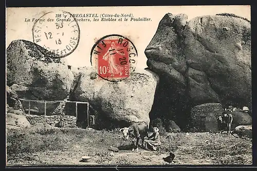 AK Tregastel /Côtes-du-Nord, La Ferme des Grands rochers, les Etables et le Pulailler, Höhlenwohnung