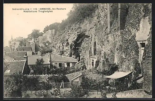 AK Amboise, Les Rochers, Habitations Troglodytes, Höhlenwohnungen