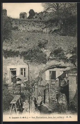 AK Luynes, Les Habitations dans les Rochers, un enfant