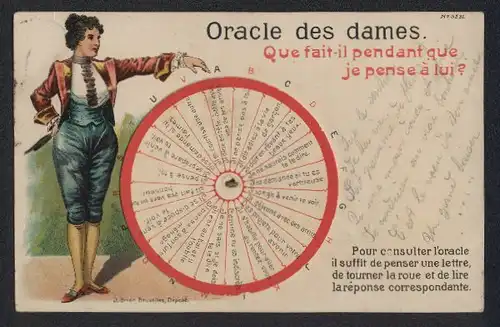 Mechanische-AK Oracle des Dames, Glücksrad, Orakel, Wheel of fortune