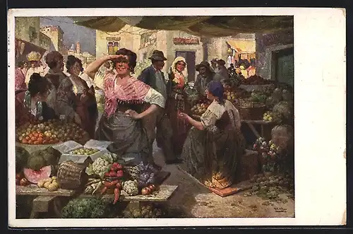 Künstler-AK M. Munk Nr. 1321: Markttag