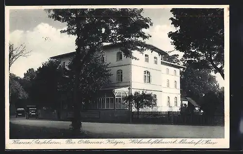 AK Neudorf /Harz, Hotel Krauses Gästeheim O. Krüger mit Strasse