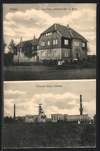 AK Oldau, Gasthaus Prinz Adalbert, Kaliwerk Prinz Adalbert