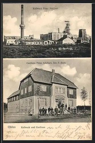 AK Oldau, Gasthaus und Kaliwerk Prinz Adalbert, Salzbergwerk