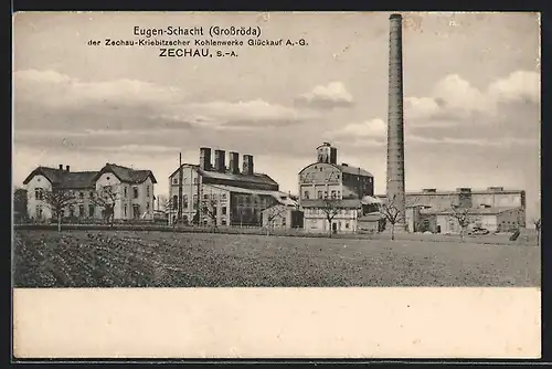 AK Zechau-Grossröda /S.-A., Eugen-Schacht der Zechau-Kriebitzscher Kohlenwerke Glückauf AG