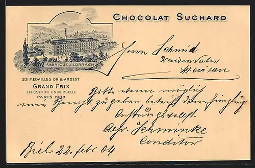 Lithographie Lörrach, Blick auf die Suchard Fabrik