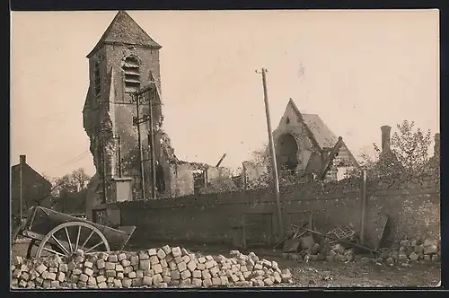 Foto-AK St. Laurent, Ruine der Kirche