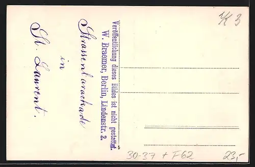 Foto-AK St. Laurent, Strassenbarackade der Infanterie