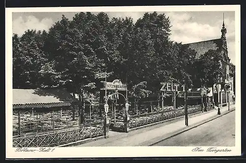 AK Berlin-Tiergarten, Gasthaus Bötzow-Zelt 1 mit Gartenlokal, In den Zelten 1
