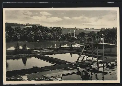 AK Asbach /Westerwald, Strandbad mit Jugendherberge