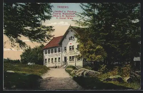 AK Triberg, Gasthaus und Pension überm Wasserfall