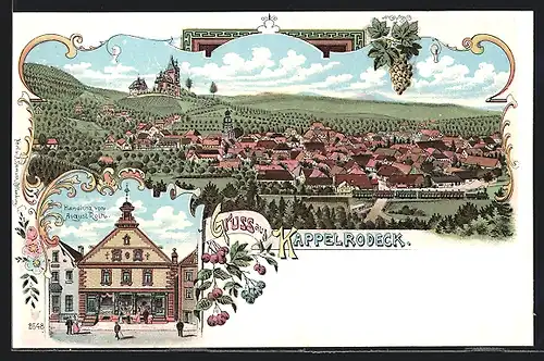 Lithographie Kappelrodeck, Handlung von August Rolk, Totalansicht