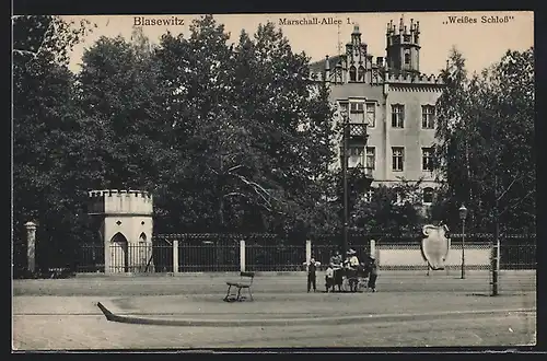 AK Dresden-Blasewitz, Marschall-Allee 1 und Weisses Schloss