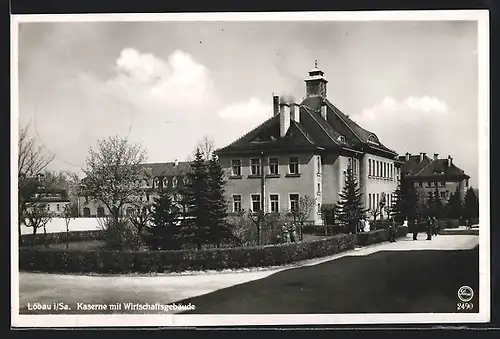 AK Löbau, Kaserne mit Wirtschaftsgebäude