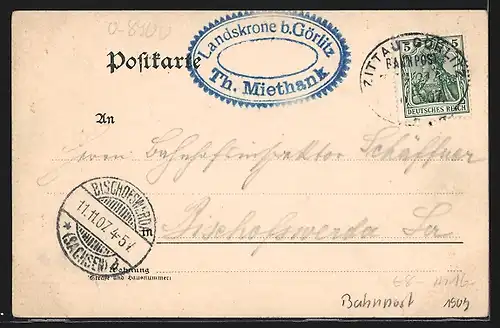 AK Görlitz, Landeskrone, Theodor Mithank