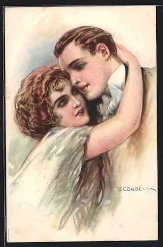 Künstler-AK Tito Corbella: Paar in inniger Umarmung