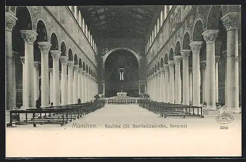 AK München, Innensansicht der Basilika