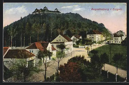 AK Augustusburg i. Erzgeb., Blick auf den Ort