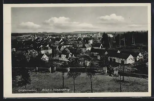 AK Grafenwöhr, Ortsansicht mit Blick vom Schönberg