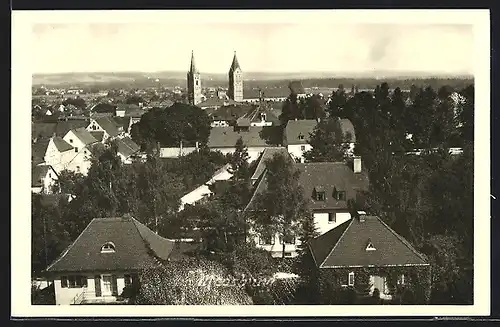 AK Moosburg, Ortsansicht mit Kirchturm