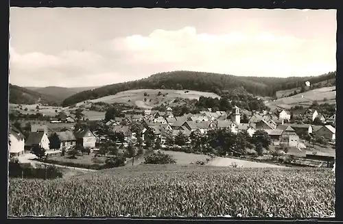 AK Kirchhof, Panorama vom Hügel aus