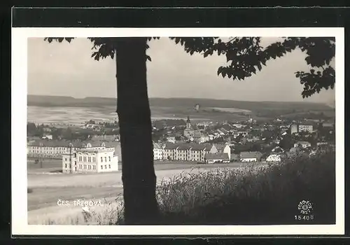 AK Ceská Trebová, Blick vom Berg zum Ort