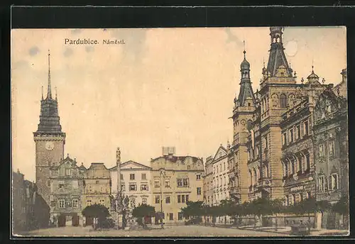 AK Pardubice, Námestí, Partie aus der Stadt