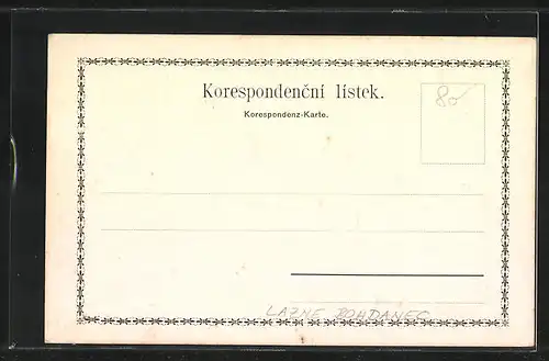 AK Bad Bochdanetsch / Lazne Bohdanec, Grusskarte mit leeren Rahmen und Blumen