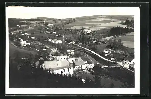 AK Klásterec nad Orlici, Ortsansicht aus der Vogelschau