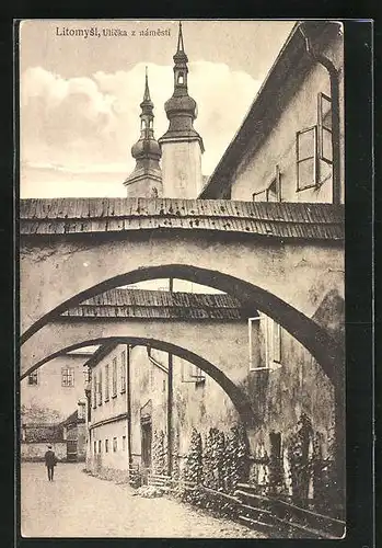 AK Leitomischl / Litomysl, Ulicka z námesti