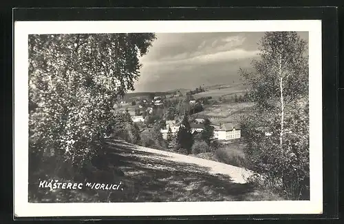 AK Klásterec n. Orlici, Blick vom Berg zum Ort