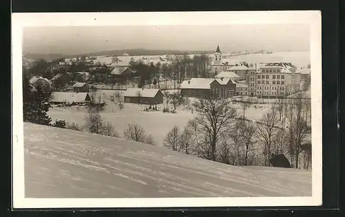 AK Kunvald v Cechach, Teilansicht im Schnee