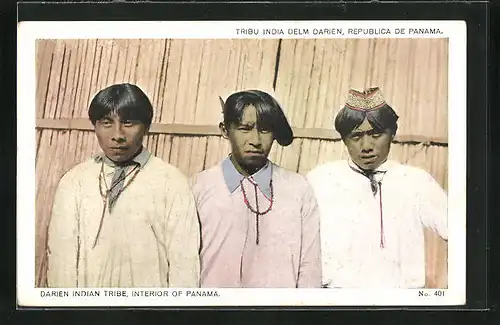 AK Darien, Indian tribe, Drei Männer eines Indianerstammes