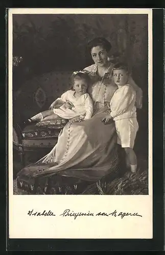 AK Isabelle Prinzessin von Bayern mit Kindern