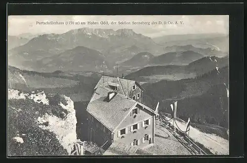 AK Purtschellerhaus am Hohen Göll, Sektion Sonneberg des D. Ö., A. V.