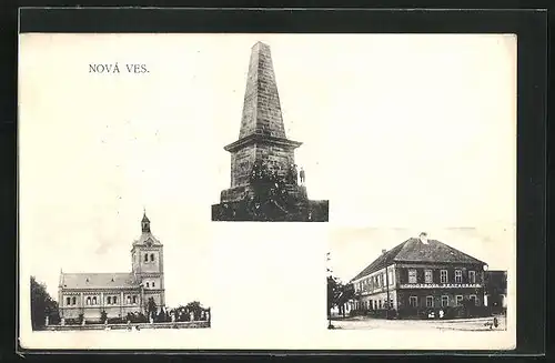 AK Nova Ves, Choderova restaurace, Denkmal, Kirche