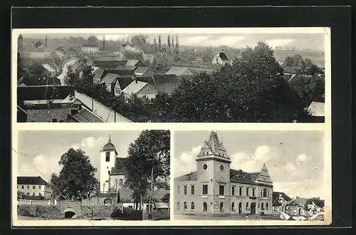 AK Krivsoudov, Schloss, Kirche, Gesamtansicht