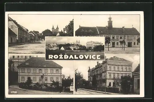 AK Rozdalovice, Radnice, Námesti, Obecna Skola