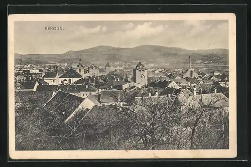 AK Beraun / Beroun, Ortspartie aus der Vogelschau