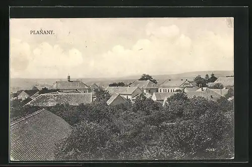 AK Planany, Blick über die Dächer des Ortes